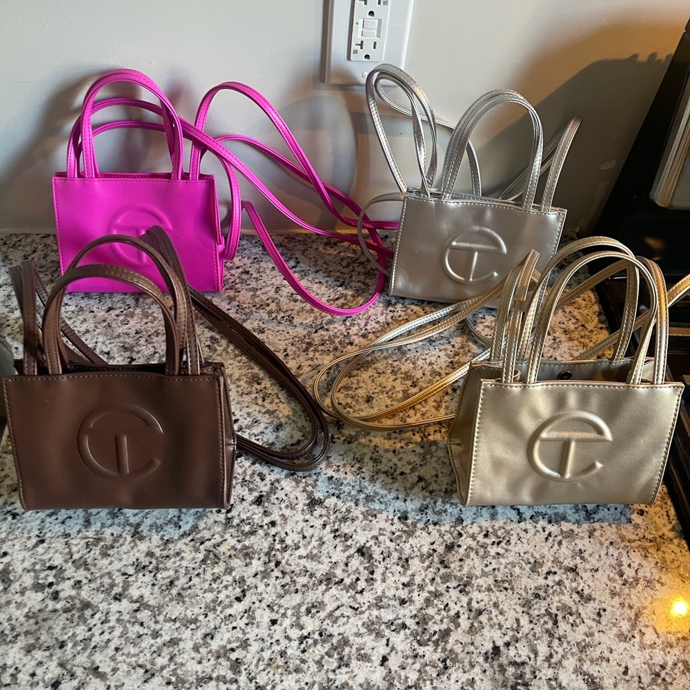 COPY - COPY - Silver &gold telfar small shopper bags. Great condition. Addition…